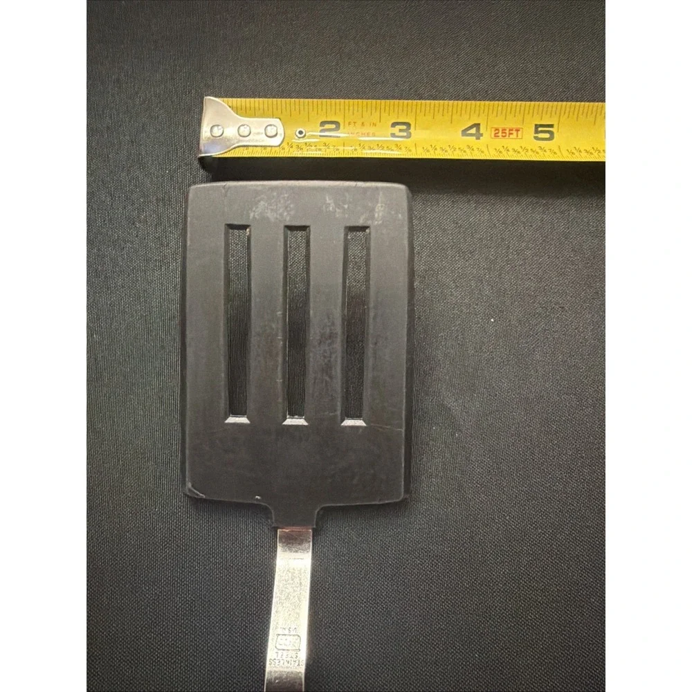 EKCO Short Stainless  Slotted Spatula Nylon Head Bakelite Handle USA